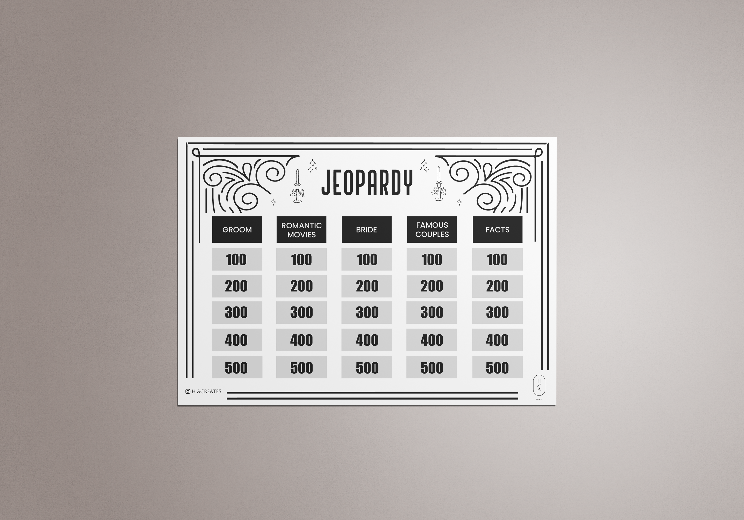 Bridal Jeopardy